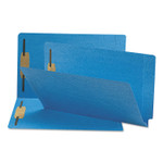 Smead Heavyweight Colored End Tab Fastener Folders, 0.75" Expansion, 2 Fasteners, Legal Size, Blue Exterior, 50/Box View Product Image
