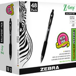 Zebra Z-Grip Retractable Ballpoint Pens - 1 mm Medium Pen Point - Retractable - Black Ink - Clear Plastic Barrel Product Image 