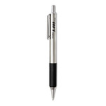 Zebra F-402 Ballpoint Pen, Retractable, Fine 0.7 mm, Black Ink, Stainless Steel/Black Barrel, 2/Pack (ZEB29212) View Product Image