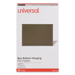 Universal Box Bottom Hanging File Folders, 2" Capacity, Legal Size, 1/5-Cut Tabs, Standard Green, 25/Box View Product Image