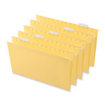 Universal Deluxe Bright Color Hanging File Folders, Legal Size, 1/5-Cut Tabs, Yellow, 25/Box (UNV14219) View Product Image