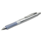 AbilityOne 7520016296577 SKILCRAFT WriteBalance Wide Body Ballpoint Pen, Retractable, Medium 1 mm, Blue Ink, Silver Barrel (NSN6296577) View Product Image