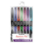 Zebra Fountain Pen, Fine 0.6 mm, Assorted Ink and Barrel Colors, 7/Pack (ZEB48307) View Product Image