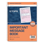 TOPS Telephone Message Book with Fax/Mobile Section, Two-Part Carbonless, 3.88 x 5.5, 4 Forms/Sheet, 400 Forms Total View Product Image