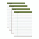 Ampad Earthwise by Ampad Recycled Writing Pad, Wide/Legal Rule, Politex Sand Headband, 40 White 8.5 x 11.75 Sheets, 4/Pack View Product Image