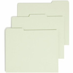 Smead Filing Guides with Blank Tab - Blank Assorted Tab(s) - Letter - Gray Pressboard, Green Tab(s) - 100% Recycled Product Image 