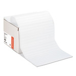 Universal Printout Paper, 1-Part, 20 lb Bond Weight, 14.88 x 11, White/Green Bar, 2,400/Carton Product Image 