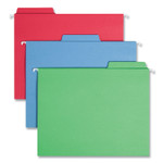 Smead FasTab Hanging Folders, Letter Size, 1/3-Cut Tabs, Assorted Colors, 18/Box (SMD64053) View Product Image
