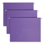 Smead Colored Hanging File Folders with 1/5 Cut Tabs, Letter Size, 1/5-Cut Tabs, Purple, 25/Box View Product Image
