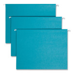Smead Colored Hanging File Folders with 1/5 Cut Tabs, Letter Size, 1/5-Cut Tabs, Teal, 25/Box View Product Image