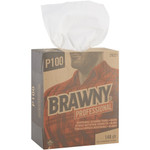 Brawny Professional P100 Disposable Cleaning Towels - 12.50" Length x 8" Width - Absorbent, Strong, Streak-free, Durable - White - 148/Box Product Image 
