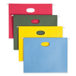 Smead Hanging Pockets with Full-Height Gusset, 1 Section, 3.5" Capacity, Letter Size, Assorted Colors, 4/Pack View Product Image