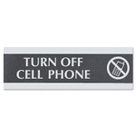 Headline Sign Century Series Office Sign,TURN OFF CELL PHONE, 9 x 3 (USS4759) View Product Image
