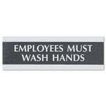 Headline Sign Century Series Office Sign, Employees Must Wash Hands, 9 x 3 (USS4782) View Product Image