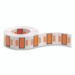 Smead A-Z Color-Coded End Tab Filing Labels, B, 1 x 1.25, White, 500/Roll View Product Image