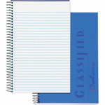 TOPS Classified Business Notebooks - 100 Sheets - 20 lb Basis Weight - 5 1/2" x 8 1/2" Sheet Size - Indigo Paper - Indigo Plastic Cover Product Image 
