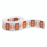 Smead A-Z Color-Coded End Tab Filing Labels, U, 1 x 1.25, White, 500/Roll View Product Image