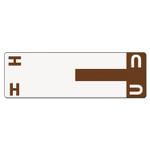 Smead AlphaZ Color-Coded First Letter Combo Alpha Labels, H/U, 1.16 x 3.63, Dark Brown/White, 5/Sheet, 20 Sheets/Pack (SMD67159) View Product Image