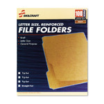 AbilityOne 7530006630031 SKILCRAFT Medium File Folder, Straight Tabs, Letter Size, 0.75" Expansion, Brown, 100/Box (NSN6630031) View Product Image