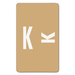 Smead AlphaZ Color-Coded Second Letter Alphabetical Labels, K, 1 x 1.63, Light Brown, 10/Sheet, 10 Sheets/Pack (SMD67181) View Product Image