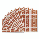 Smead AlphaZ Color-Coded Second Letter Alphabetical Labels, U, 1 x 1.63, Dark Brown, 10/Sheet, 10 Sheets/Pack View Product Image