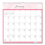 House of Doolittle Recycled Monthly Wall Calendar, Breast Cancer Awareness Artwork, 12 x 12, White/Pink/Gray Sheets, 12-Month (Jan-Dec): 2024 View Product Image