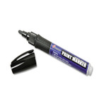 AbilityOne 7520015889099 SKILCRAFT Paint Marker, Ergonomic Rubber Grip, Medium Bullet Tip, Black, 6/Pack (NSN5889099) View Product Image