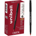 uniball™ Onyx Rollerball Pens - 0.7 mm Fine Pen Point - Red Ink - Metal Tip Product Image 