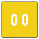 Smead Numerical End Tab File Folder Labels, 0, 1.5 x 1.5, Yellow, 250/Roll (SMD67420) View Product Image