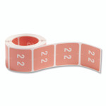 Smead Numerical End Tab File Folder Labels, 2, 1.5 x 1.5, Pink, 250/Roll View Product Image