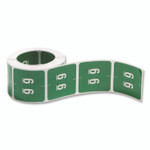 Smead Numerical End Tab File Folder Labels, 6, 1.5 x 1.5, Green, 250/Roll View Product Image