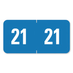 Smead Year 2021 End Tab Folder Labels, 1 x 0.5, Light Blue/White, 250 Labels/Pack View Product Image