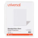 Universal Top-Load Poly Sheet Protectors, Std Gauge, Nonglare, Clear, 50/Pack (UNV21126) View Product Image