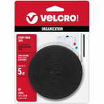 VELCRO Sticky Back 5ft x 3/4in Roll Black - 5 ft Length x 0.75" Width - Black - Dispenser Included - For Multipurpose, Indoor, Smooth Surface, Outdoor, Home, School, Office Product Image 