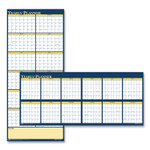 House of Doolittle Recycled Reversible Yearly Wall Planner, 60 x 26, White/Blue/Yellow Sheets, 12-Month (Jan to Dec): 2024 View Product Image
