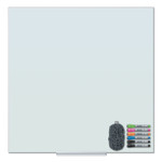 U Brands Floating Glass Dry Erase Board, 35 x 35, White View Product Image