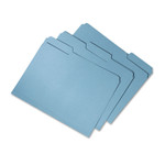 AbilityOne 7530015664144, SKILCRAFT Recycled File Folders, 1/3-Cut 2-Ply Tabs: Assorted, Letter Size, 0.75" Expansion, Blue, 100/Box View Product Image