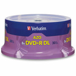 Verbatim 96542 DVD Recordable Media - DVD+R DL - 8x - 8.50 GB - 30 / Pack - Silver Product Image 