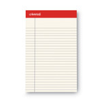 Universal Colored Perforated Ruled Writing Pads, Narrow Rule, 50 Ivory 5 x 8 Sheets, Dozen (UNV35852) View Product Image