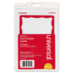 Universal Border-Style Self-Adhesive Name Badges, 3 1/2 x 2 1/4, White/Red, 100/Pack (UNV39115) View Product Image