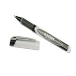 AbilityOne 7520015877791 SKILCRAFT Liquid Magnus Roller Ball Pen, Stick, Fine 0.7 mm, Black Ink, Black/Clear Barrel, 4/Pack Product Image 