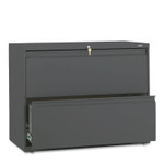 HON Brigade 800 Series Lateral File, 2 Legal/Letter-Size File Drawers, Charcoal, 36" x 18" x 28" (HON882LS) View Product Image