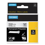 DYMO Rhino Permanent Vinyl Industrial Label Tape, 0.5" x 18 ft, Clear/Black Print View Product Image