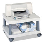 Safco Wave Design Under-Desk Printer Stand, Plastic, 2 Shelves, 20" x 17.5" x 11.5", White/Charcoal Gray (SAF1861GR) Product Image 