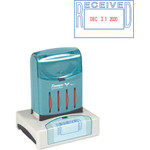 Xstamper VersaDater Pre-inked RECEIVED Date Stamp - Message/Date Stamp - RECEIVED - 1.31" Impression Width x 2.12" Impression Length - Blue, Red - Recycled Product Image 