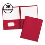 Avery Two-Pocket Folder, Prong Fastener, 0.5" Capacity, 11 x 8.5, Red, 25/Box (AVE47979) View Product Image