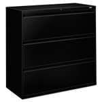 HON Brigade 800 Series Lateral File, 3 Legal/Letter-Size File Drawers, Black, 42" x 18" x 39.13" View Product Image