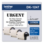 Brother Die-Cut Shipping Labels, 4.07 x 6.4, White, 180 Labels/Roll, 3 Rolls/Pack View Product Image