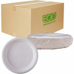 Eco-Products Vanguard 10" Sugarcane Plates - Breakroom - Disposable - Microwave Safe - 10" Diameter - White Product Image 