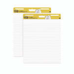 Post-it Easel Pads Super Sticky Vertical-Orientation Self-Stick Easel Pads, Presentation Format (1.5" Rule), 25 x 30, White, 30 Sheets, 2/Pack View Product Image